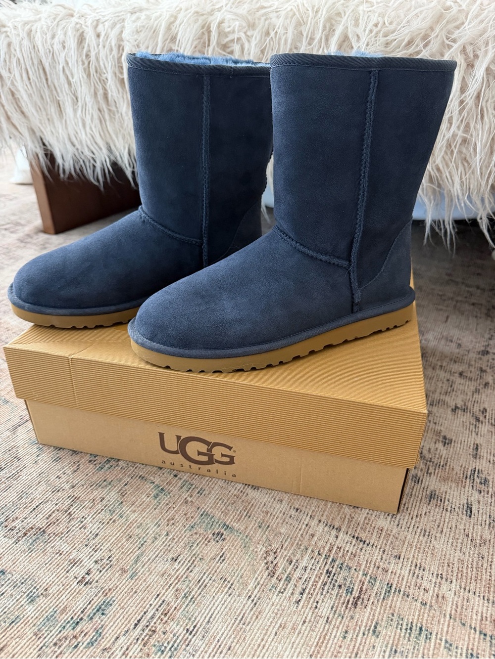 UGG Classic Short Boots in Navy Blue